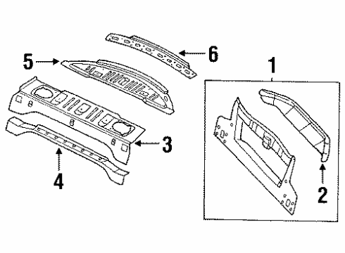 2000 Chrysler LHS Panel, Rear Upper Diagram for 4780643AB