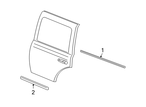 2009 Chrysler Aspen Exterior Trim - Rear Door Diagram 2 - Thumbnail