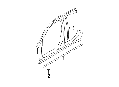2010 Dodge Avenger Rocker Molding, Driver Side Diagram for 5155655AD