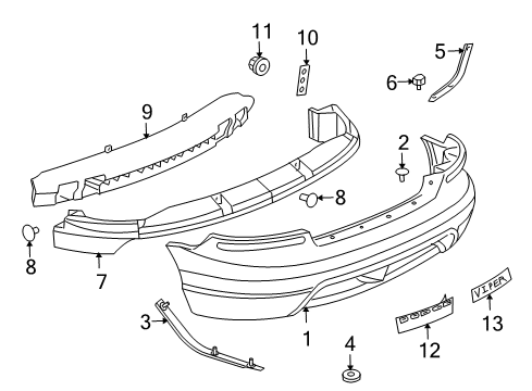 2009 Dodge Viper Decal, Rear Diagram for WN73BWAAC