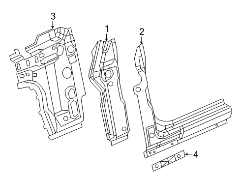 2020 Jeep Gladiator Closing Plate, Front Inner Passenger Side Diagram for 68436310AC