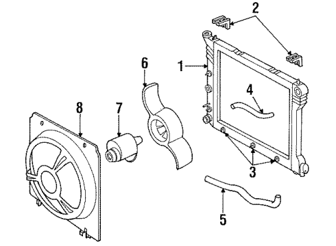 1988 Dodge 600 Radiator & Components Diagram 2 - Thumbnail