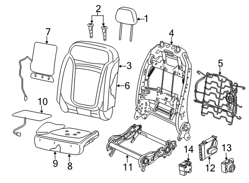 2016 Jeep Renegade Seat Back Cover, Front Passenger Side Diagram for 6DC30PXRAA
