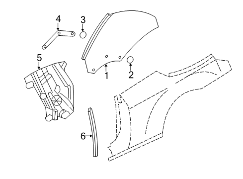 2014 Chrysler 200 Glass & Hardware - Quarter Panel Diagram