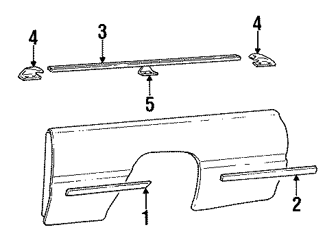 1987 Dodge Ram 50 Exterior Trim - Pick Up Box Diagram