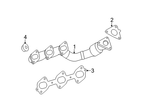 2008 Dodge Sprinter 2500 Exhaust Manifold, Driver Side Diagram for 68011752AA