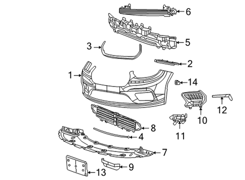 2022 Chrysler Pacifica Fascia - Front Diagram for 68632268AA