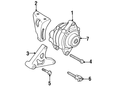 1996 Chrysler Sebring Alternator Bracket Diagram for 4668034