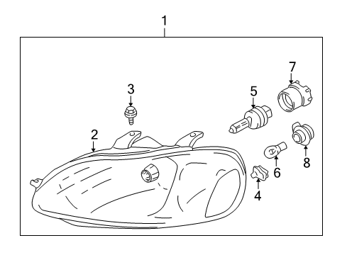 2001 Chrysler Sebring Socket, Front Diagram for 4857327AA