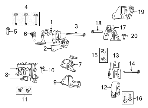 2014 Jeep Compass Transmission Mount Diagram for 68183993AE