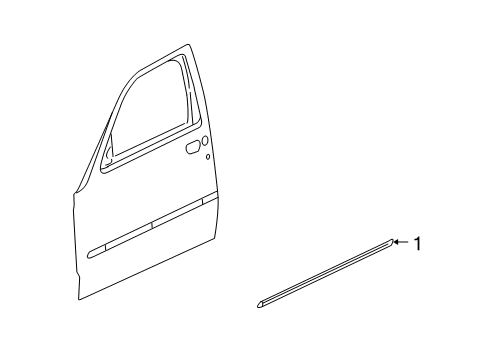 2009 Jeep Liberty Side Molding, Black, Front Passenger Side Diagram for 5KG82RXFAA