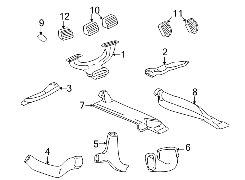 2001 Dodge Intrepid Outlet Assembly, Sandstone, Driver Side Diagram for QU71XTMAA