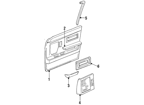1993 Chrysler Imperial Interior Trim - Front Door Diagram