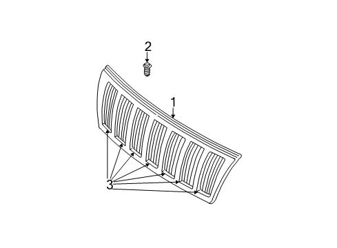 2001 Jeep Grand Cherokee Grille, Front Diagram for 5GL79WULAA