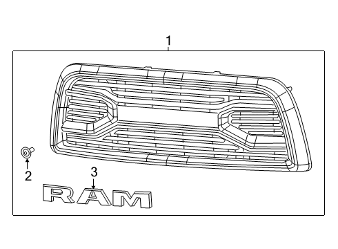 2016 Ram 3500 Grille Diagram for 6NE51SZ0AB