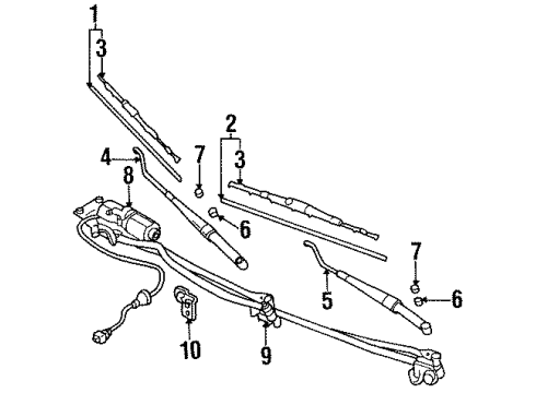 1996 Dodge Avenger Wiper & Washer Components Diagram 2 - Thumbnail