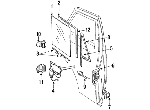 1993 Dodge B150 Lock Handle Diagram for 4713300AC