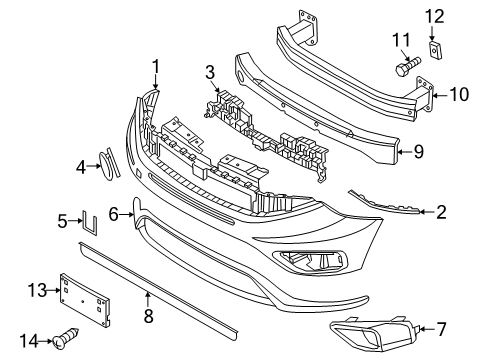2021 Ram ProMaster City Bumper & Components - Front Diagram 1 - Thumbnail