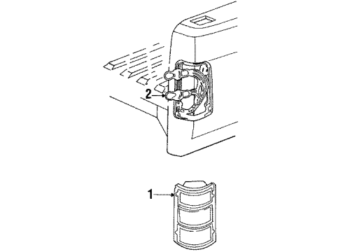 1988 Dodge Dakota Tail Lamp Assembly Diagram for 4357513