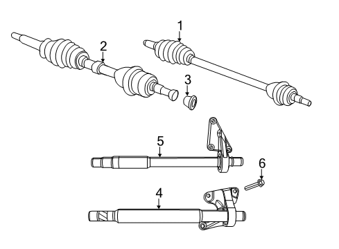 2011 Chrysler 200 Axle Assembly, Front Driver Side Diagram for 68067361AB