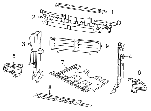 2019 Jeep Cherokee Side Shield, Front Passenger Side Diagram for 68286906AA