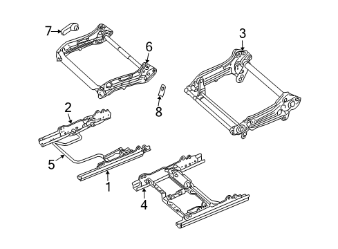 2004 Dodge Durango Seat Adjuster, Passenger Side Diagram for 5135224AA