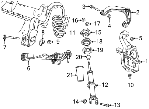 2019 Ram 1500 Mount - Shock Upper Diagram for 68329762AD