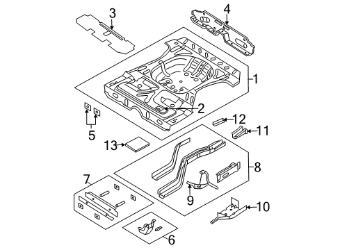 2000 Dodge Neon Front Floor Pan Diagram for 5066462AB