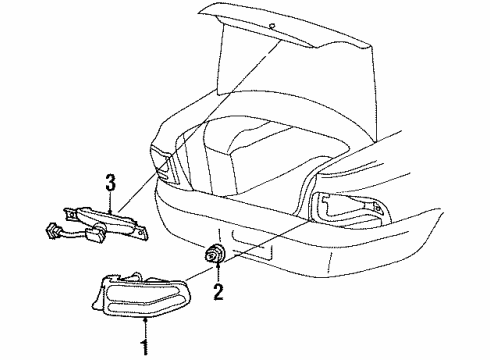 1995 Chrysler Cirrus Tail Lamp Assembly Diagram for 4814361AC