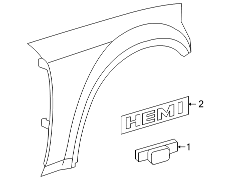 2005 Chrysler 300 Nameplate, Front Diagram for 4806313AA