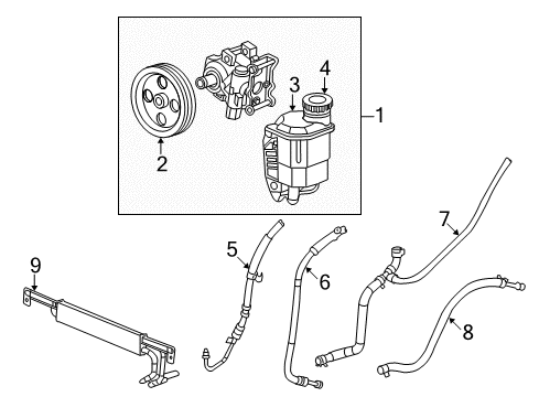 2012 Ram 2500 Power Steering Pump Diagram for 68070906AC