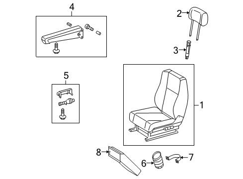 2003 Dodge Sprinter 3500 Seat Assembly, Front Driver Side Diagram for 5126997AA