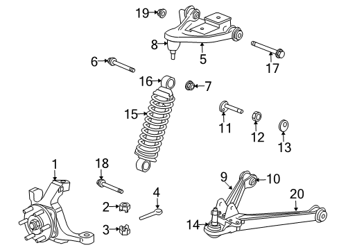 2017 Dodge Viper Lower Control Arm, Front Passenger Side Diagram for 5290690AG