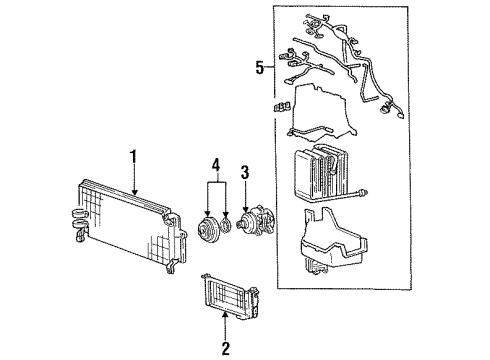 1984 Dodge Conquest A/C Evaporator Components Diagram