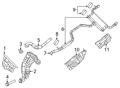 2010 Chrysler Sebring Exhaust Components Diagram 5 - Thumbnail