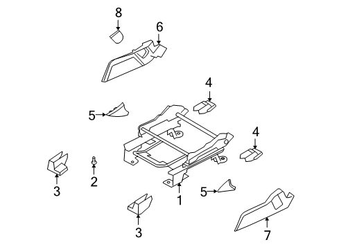 2011 Dodge Journey Track Cover, Front Inner Passenger Side Diagram for 1MW61DX9AA