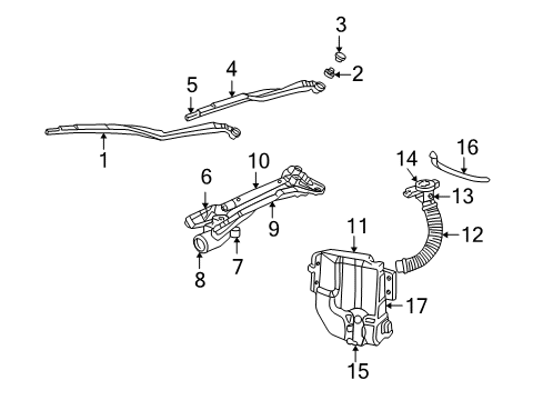 2000 Chrysler 300M Nozzle, Front Driver Side Diagram for 4805466AB
