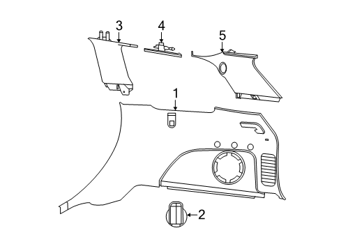 2013 Jeep Grand Cherokee Pillar Panel, Gray, Rear Passenger Side Diagram for 1GP02BD3AC