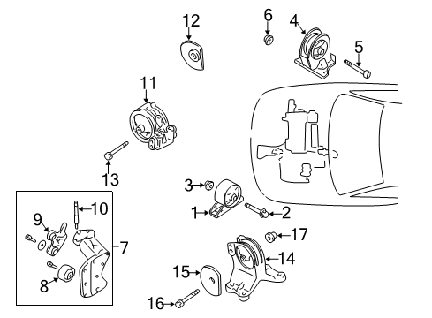 2005 Dodge Stratus Motor Mount Diagram for MR272199