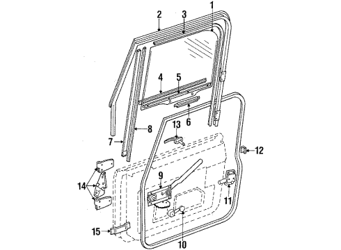 1985 Jeep CJ7 Window Handle Diagram for J3678907