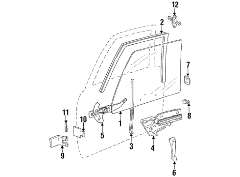 1987 Dodge Omni Window Regulator Diagram for 5231743