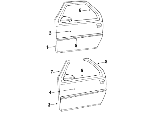 1992 Dodge Daytona Side Molding Diagram for AX39TZZ