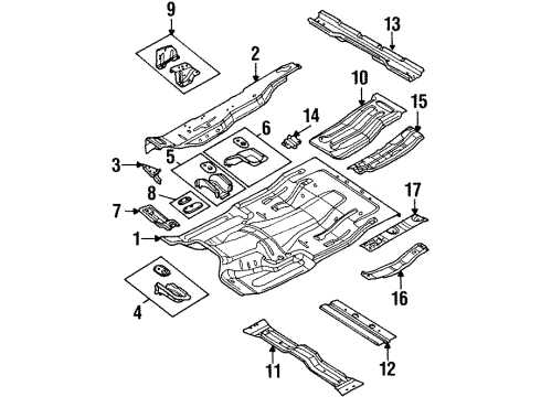 1998 Dodge Ram 2500 Floor Pan, Front Diagram for 55275180AC