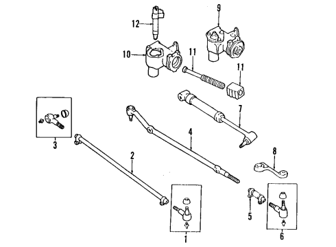 1991 Jeep Wrangler Outer Tie Rod Diagram for 52006602