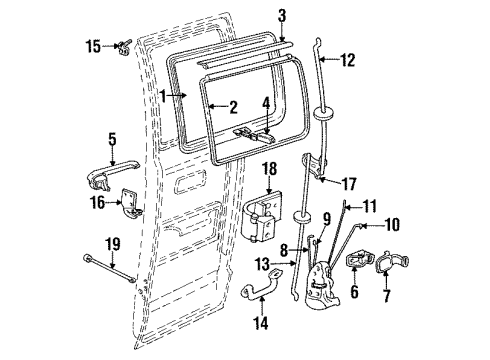 1991 Dodge B350 Lock Rod Diagram for 55359216AA