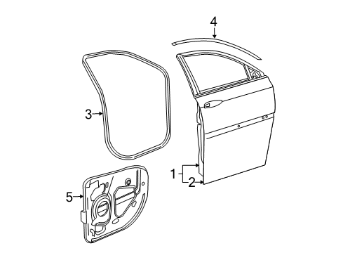 2008 Chrysler Pacifica Window Regulator, Front Driver Side Diagram for 5020787AE