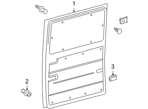 2003 Dodge Sprinter 3500 Door Trim Panel Hole Plug Diagram for 5104588AA