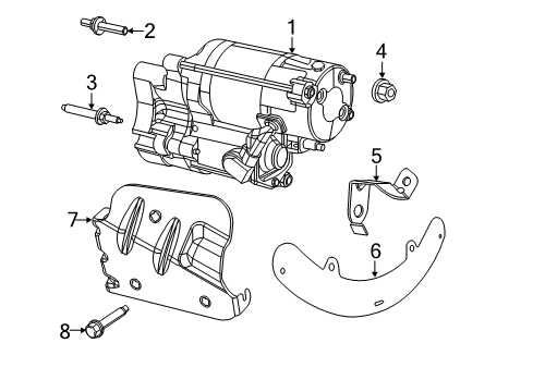 2013 Dodge Challenger Starter Stud Diagram for 6507967AA