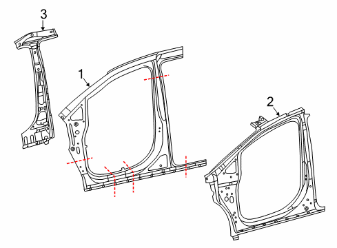 2021 Chrysler Pacifica Aperture Panel, Outer Passenger Side Diagram for 68477018AC