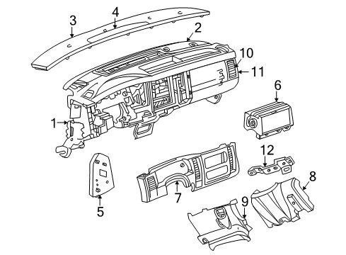 2002 Dodge Durango Cluster Bezel, Brown Diagram for 5GN88WL8AB